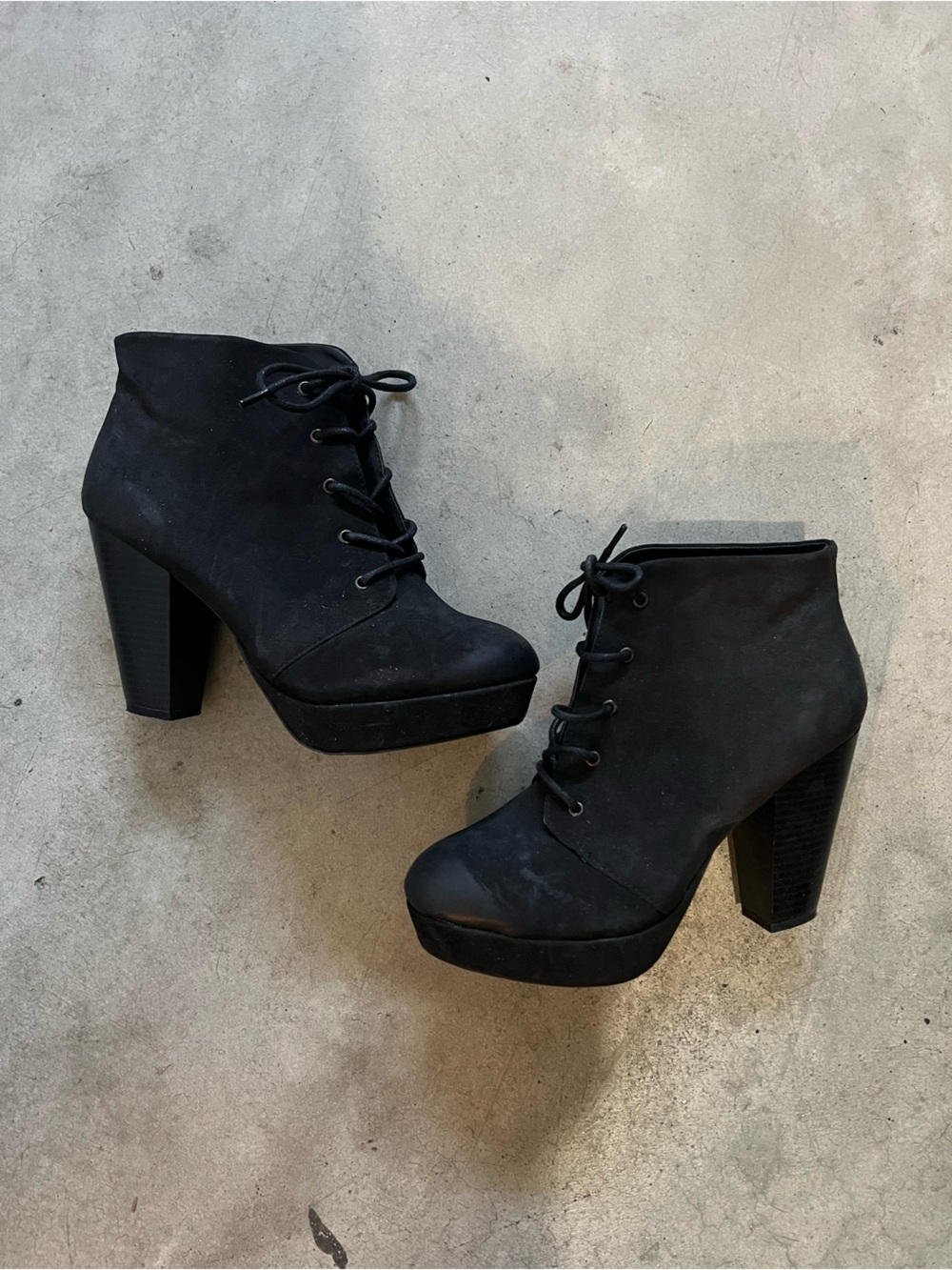Mossimo Supply Co. Black Lace-Up Platform Ankle Booties